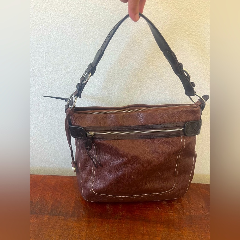 Brighton Pebble Leather Dark Brown Shoulder Boho Cottagecore Academia Y2K Bag